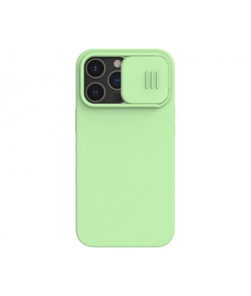 Husa Spate Nillkin Camshield Silky Silicone Compatibila Cu iPhone 13 Pro, Interior Microfibra, Verde